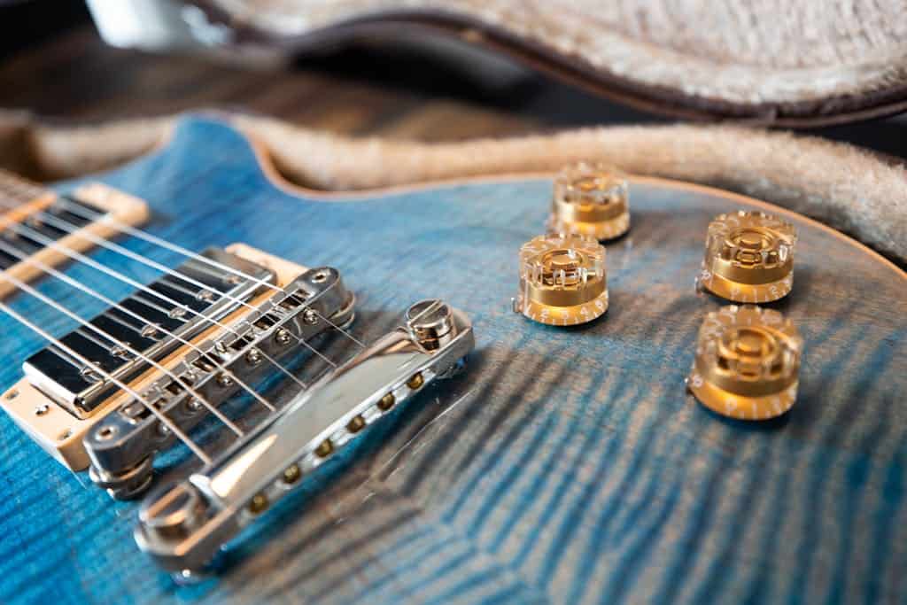 close up of a guitar